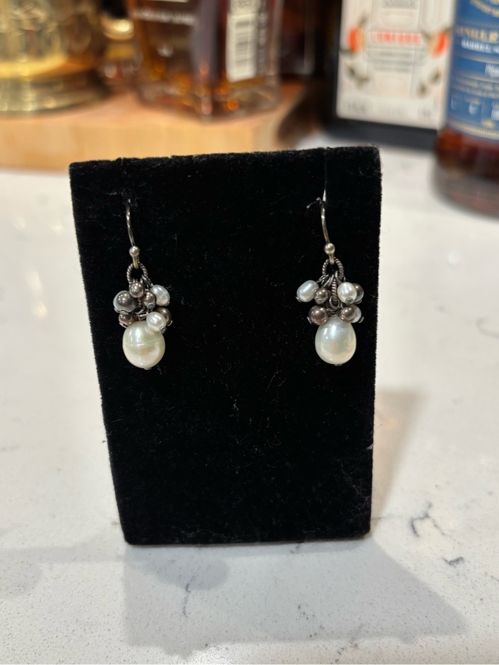 Silpada Sterling Silver Freshwater Pearl “Cha Cha” Dangle Earrings W1352